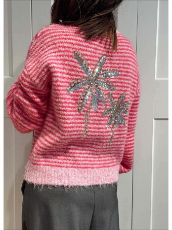 Jersey Rayas con Lentejuelas PALMORIE Rosa HEVE
