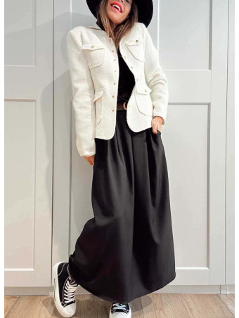 Chaqueta Tweed Estilo Chanel KERYTHIA Blanco HEVE