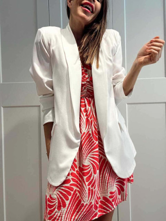 Vestido Corto Estampado SERASI Fucsia/Beige HEVE