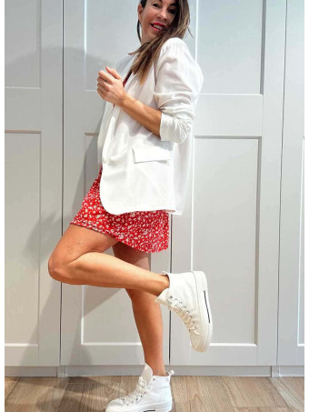 Vestido Cruzado Estampado Floral SERELLA Rojo HEVE