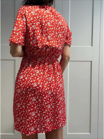 Vestido Cruzado Estampado Floral SERELLA Rojo HEVE