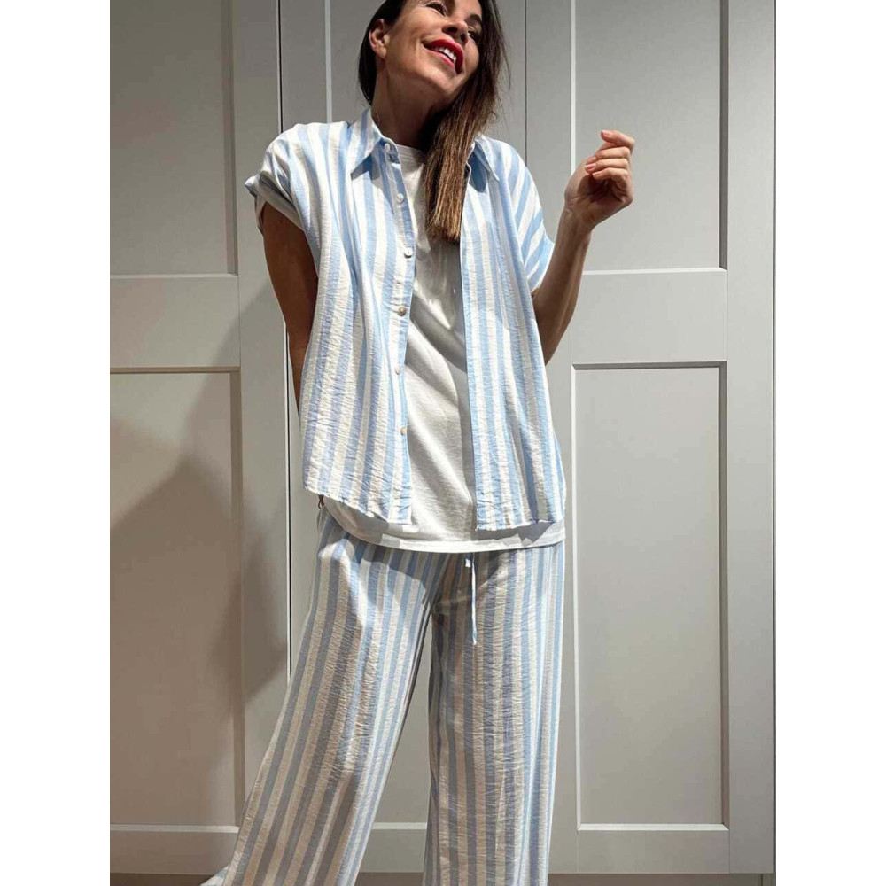 Conjunto Rayas MARÉTH Celeste HEVE