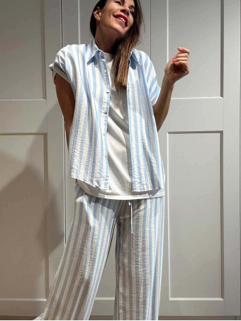 Conjunto Rayas MARÉTH Celeste HEVE