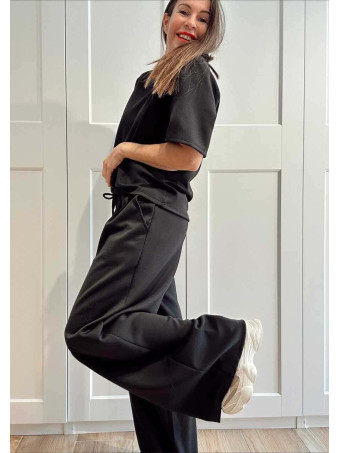 Conjunto Loungewear Camiseta y Pantalón SLADE Negro HEVE