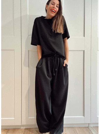Conjunto Loungewear Camiseta y Pantalón SLADE Negro HEVE