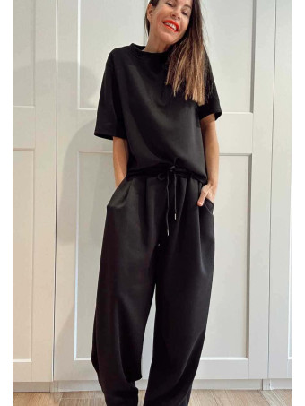 Conjunto Loungewear Camiseta y Pantalón SLADE Negro HEVE