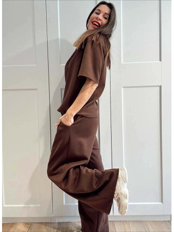 Conjunto Loungewear Camiseta y Pantalón SLADE Marrón HEVE