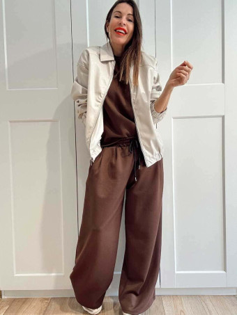 Conjunto Loungewear Camiseta y Pantalón SLADE Marrón HEVE