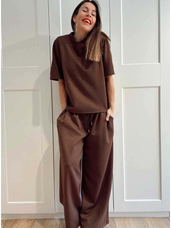 Conjunto Loungewear Camiseta y Pantalón SLADE Marrón HEVE