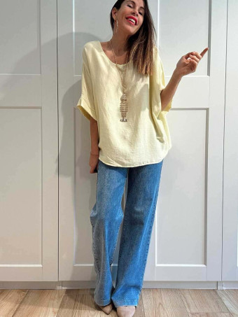Blusa Oversize con Collar SEAFLAIR Amarillo HEVE