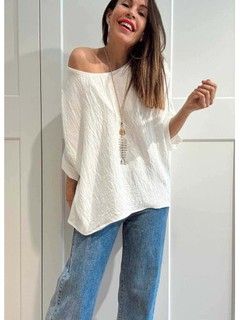 Blusa Oversize con Collar SEAFLAIR Blanco HEVE