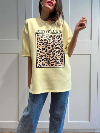 Camiseta Soft Touch Print Block NEW ATTITUDE Amarillo HEVE