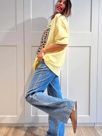 Camiseta Soft Touch Print Block NEW ATTITUDE Amarillo HEVE