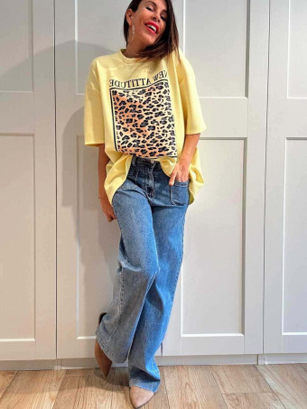 Camiseta Soft Touch Print Block NEW ATTITUDE Amarillo HEVE