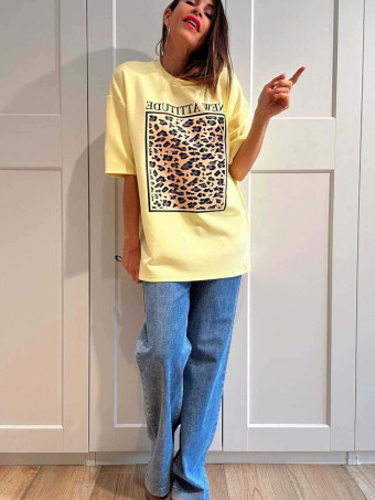 Camiseta Soft Touch Print Block NEW ATTITUDE Amarillo HEVE