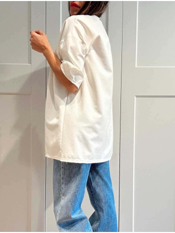 Camiseta Soft Touch Print Block NEW ATTITUDE Blanco HEVE