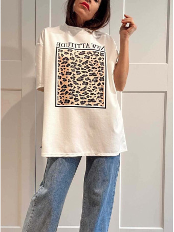 Camiseta Soft Touch Print Block NEW ATTITUDE Blanco HEVE