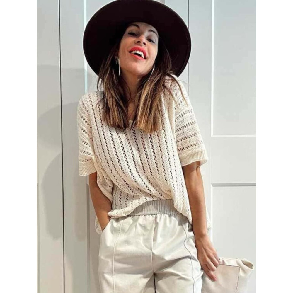 Punto Calado Oversize SKAELA Beige HEVE