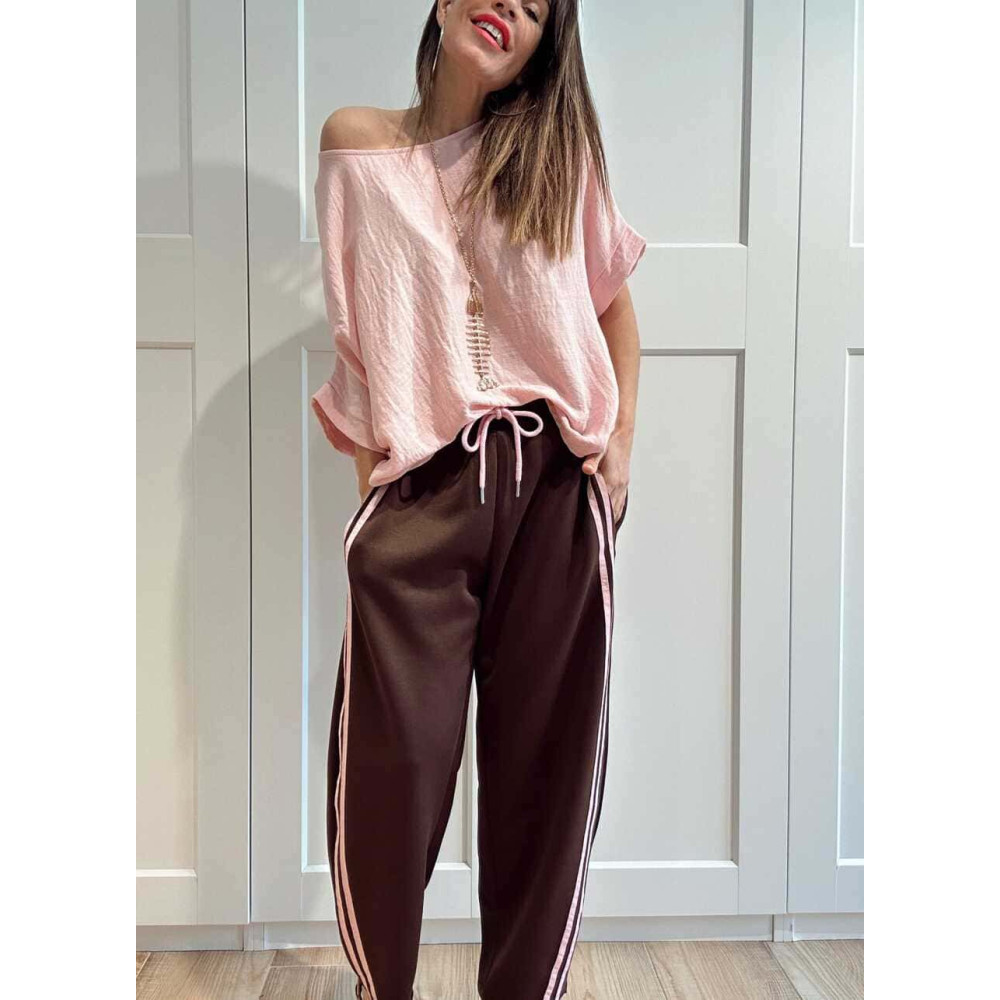 Pantalón Balloon Franja Lateral KYLANDER Marrón HEVE