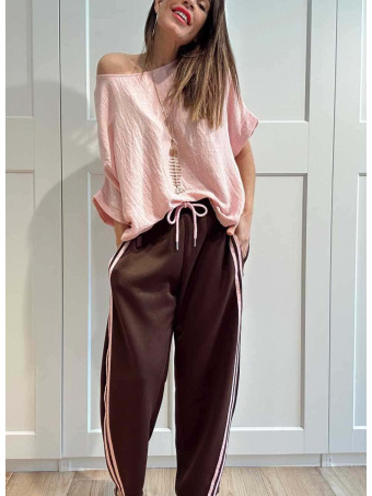 Pantalón Balloon Franja Lateral KYLANDER Marrón HEVE