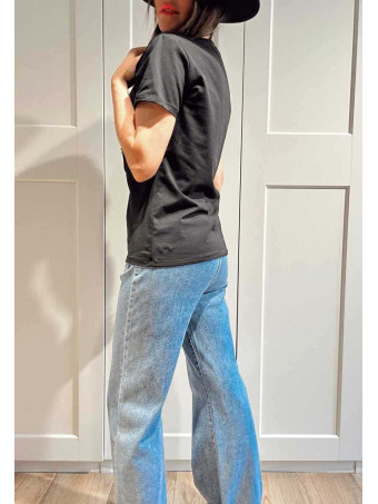 Camiseta Strass WILD SPARKLE LIPS Negro HEVE