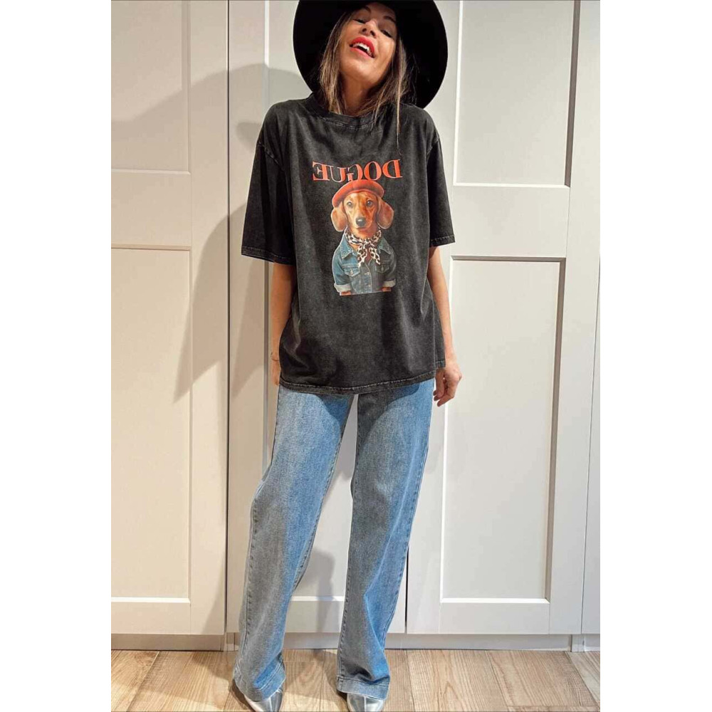 Camiseta Algodón Vinilo DOGUE COUTURE Negro HEVE