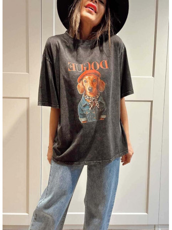 Camiseta Algodón Vinilo DOGUE COUTURE Negro HEVE