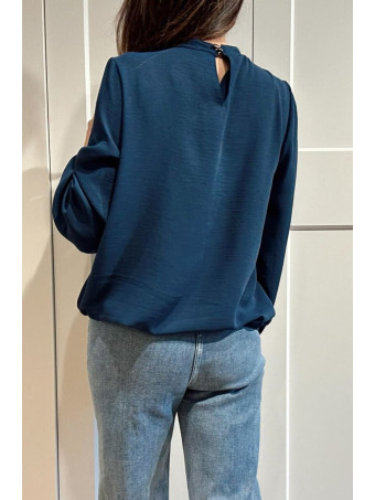 Blusa Fluida Abullonada VOLIANNE Marino HEVE