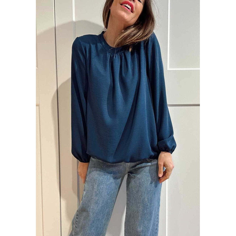 Blusa Fluida Abullonada VOLIANNE Marino HEVE