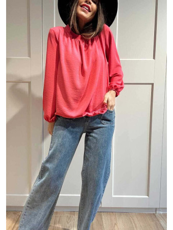 Blusa Fluida Abullonada VOLIANNE Fucsia HEVE