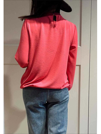 Blusa Fluida Abullonada VOLIANNE Fucsia HEVE