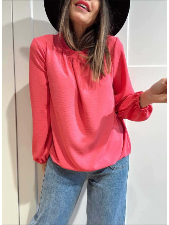 Blusa Fluida Abullonada VOLIANNE Fucsia HEVE
