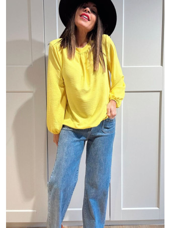 Blusa Fluida Abullonada VOLIANNE Amarillo HEVE