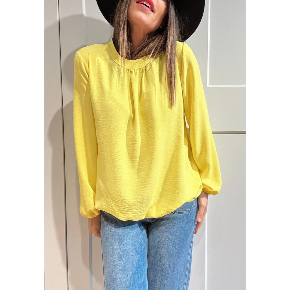 Blusa Fluida Abullonada VOLIANNE Amarillo HEVE