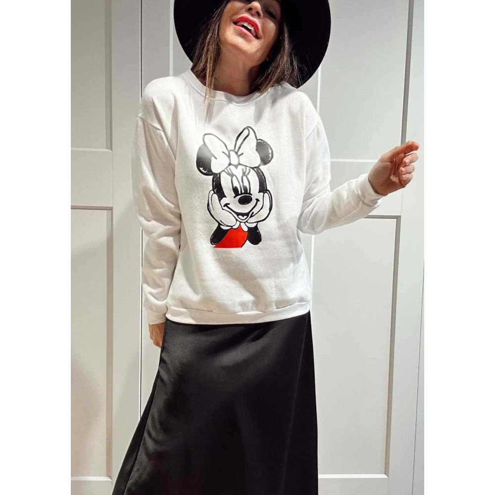 Sudadera Algodón MINNIE MOOD Blanco HEVE