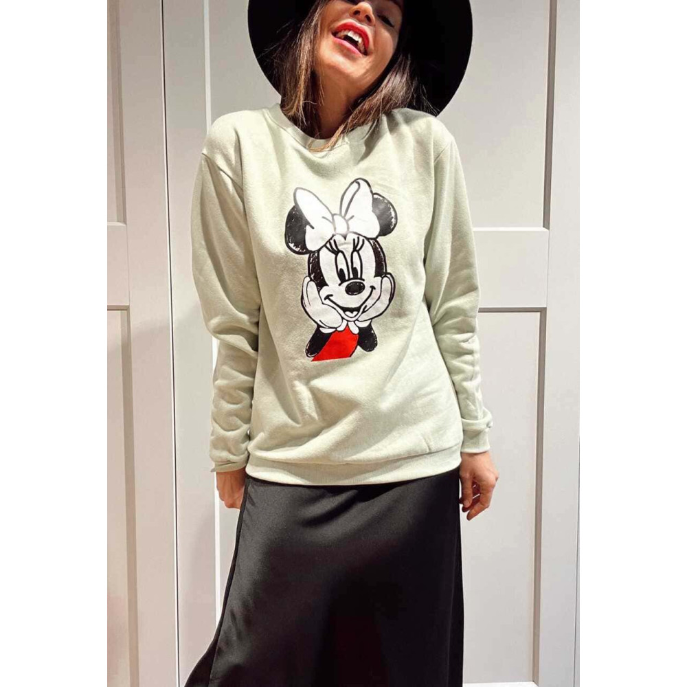 Sudadera Algodón MINNIE MOOD Verde Menta HEVE