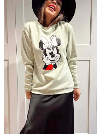 Sudadera Algodón MINNIE MOOD Verde Menta HEVE