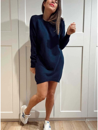 Vestido Básico Punto DEYLAN Marino HEVE