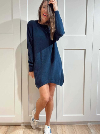 Vestido Básico Punto DEYLAN Marino HEVE