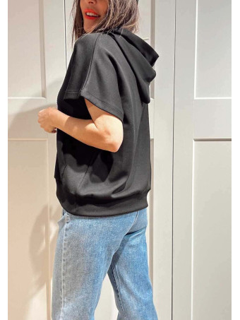 Sudadera Soft Touch Manga Corta VANDYKE Negro HEVE