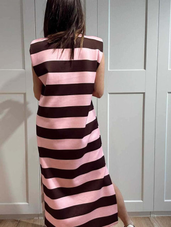 Vestido Rayas Soft Touch DALYNNE Rosa HEVE