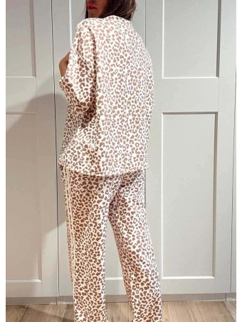 Conjunto Print Camiseta y Pantalón GROUNDER Beige/Taupe HEVE