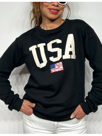 Sudadera Algodón U.S.A. Negro HEVE
