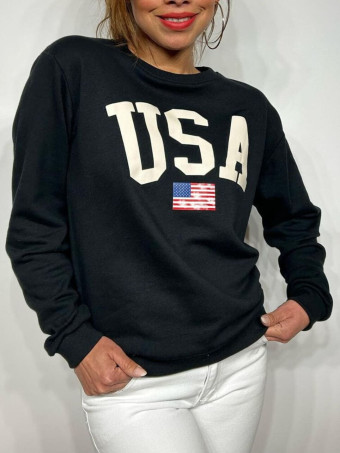 Sudadera Algodón U.S.A. Negro HEVE