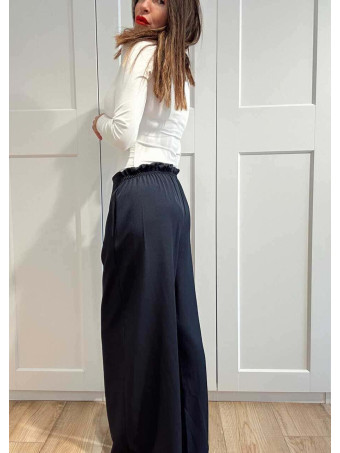 Pantalón Wide Leg Efecto Cruzado NOVYANT Marino HEVE