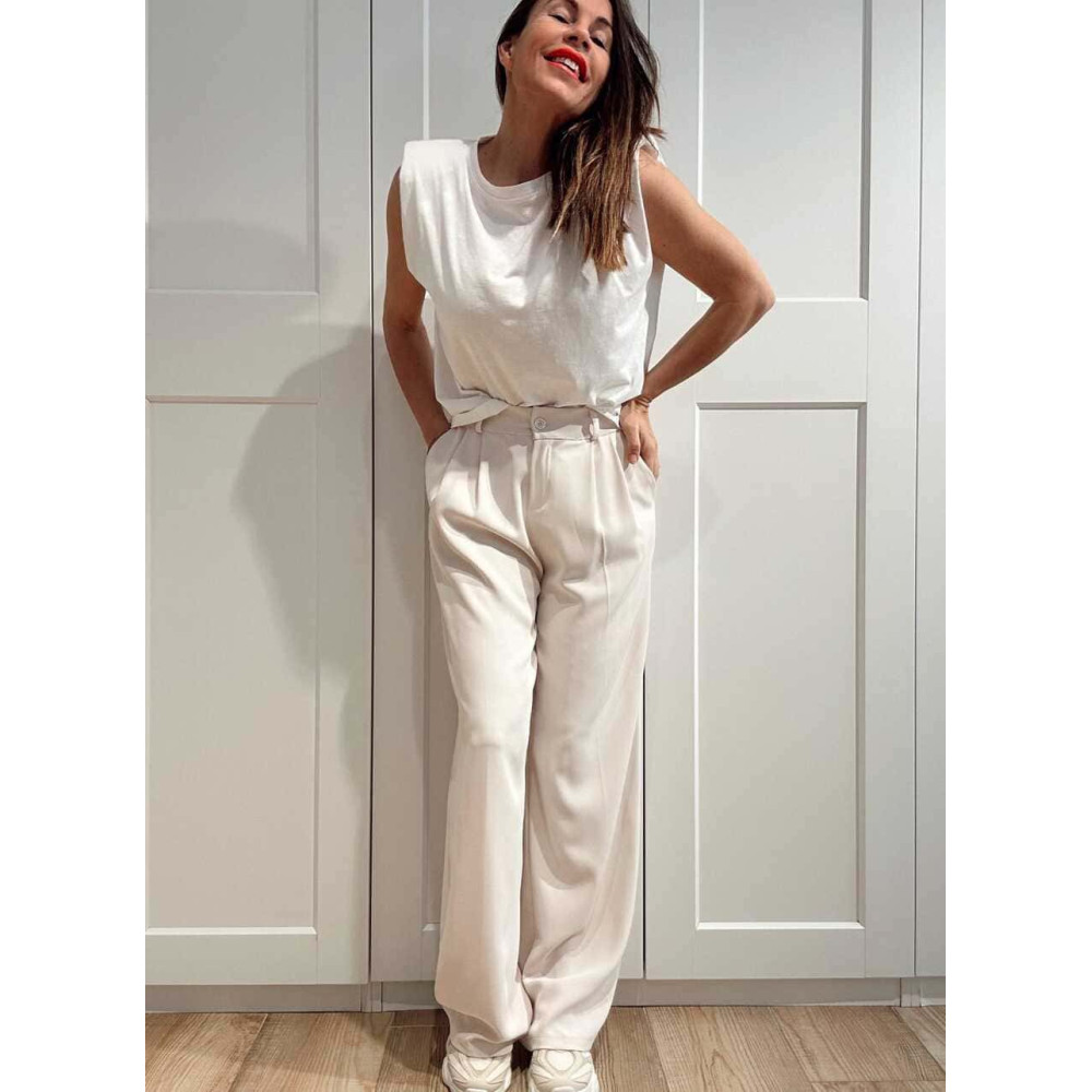 Pantalón Tailoring con Pinzas JAYCE Beige HEVE