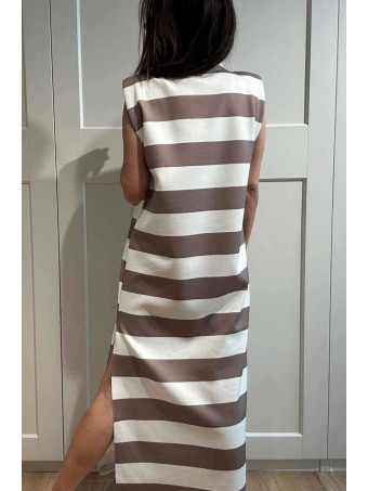 Vestido Rayas Soft Touch DALYNNE Taupe HEVE