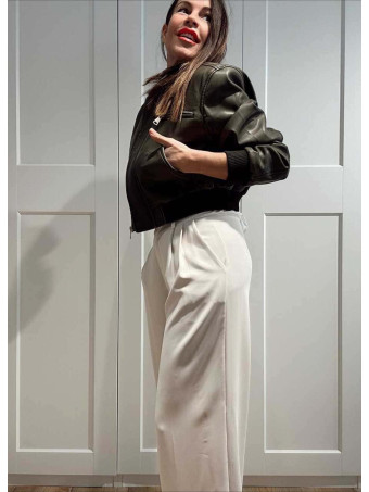 Cazadora Bomber Efecto Piel LEROFEY Verde HEVE