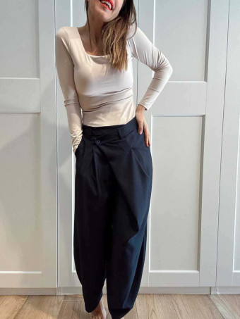 Pantalón Balloon Efecto Cruzado ZAVELLE Marino HEVE