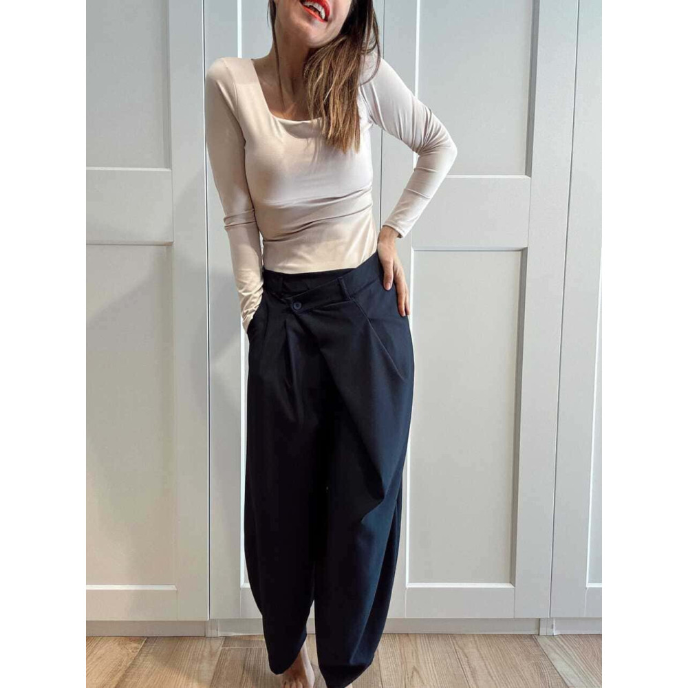 Pantalón Balloon Efecto Cruzado ZAVELLE Marino HEVE